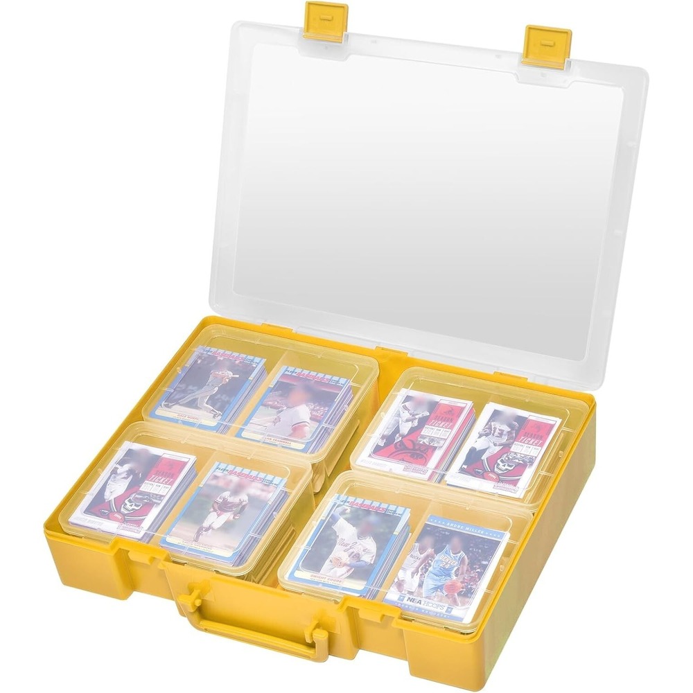 Alcyon 1600+ Baseball Card Storage Box Sports Cards Holder Organizer Yellow